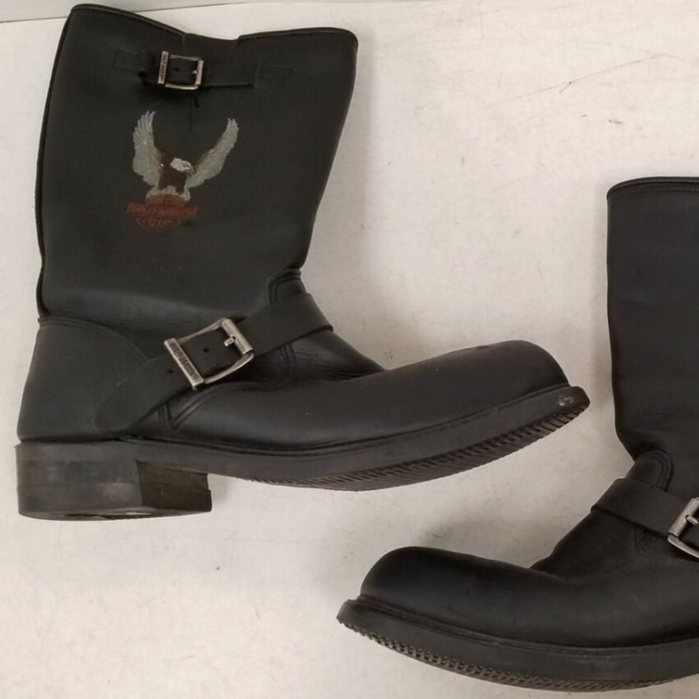 Harley Davidson Pull on Steel Toe Motorcycle Boots Men's Size 8 W - 91029 - Picture 2 of 3